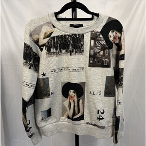 Women’s Forever 21 Pullover Sweatshirt Size S, Gray/Black, Pre-owned, Excellent